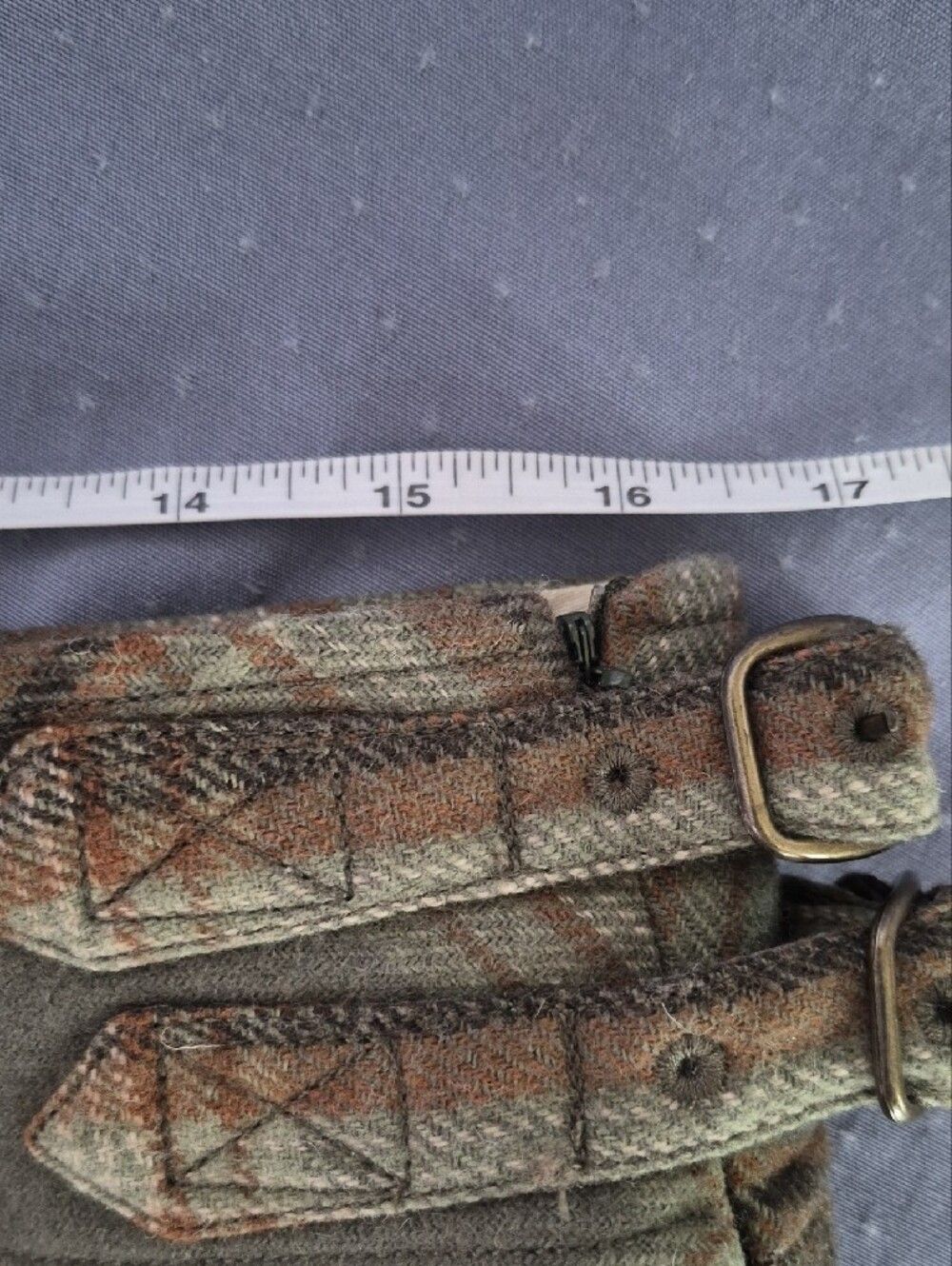 90s Y2K Abercrombie & Fitch Wool Plaid Pleated Micro Mini Skirt Buckle Detail - Picture 5 of 8